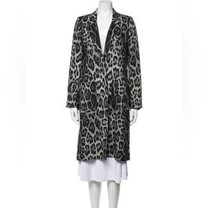 Smythe Black and Gray Leopard Print Coat